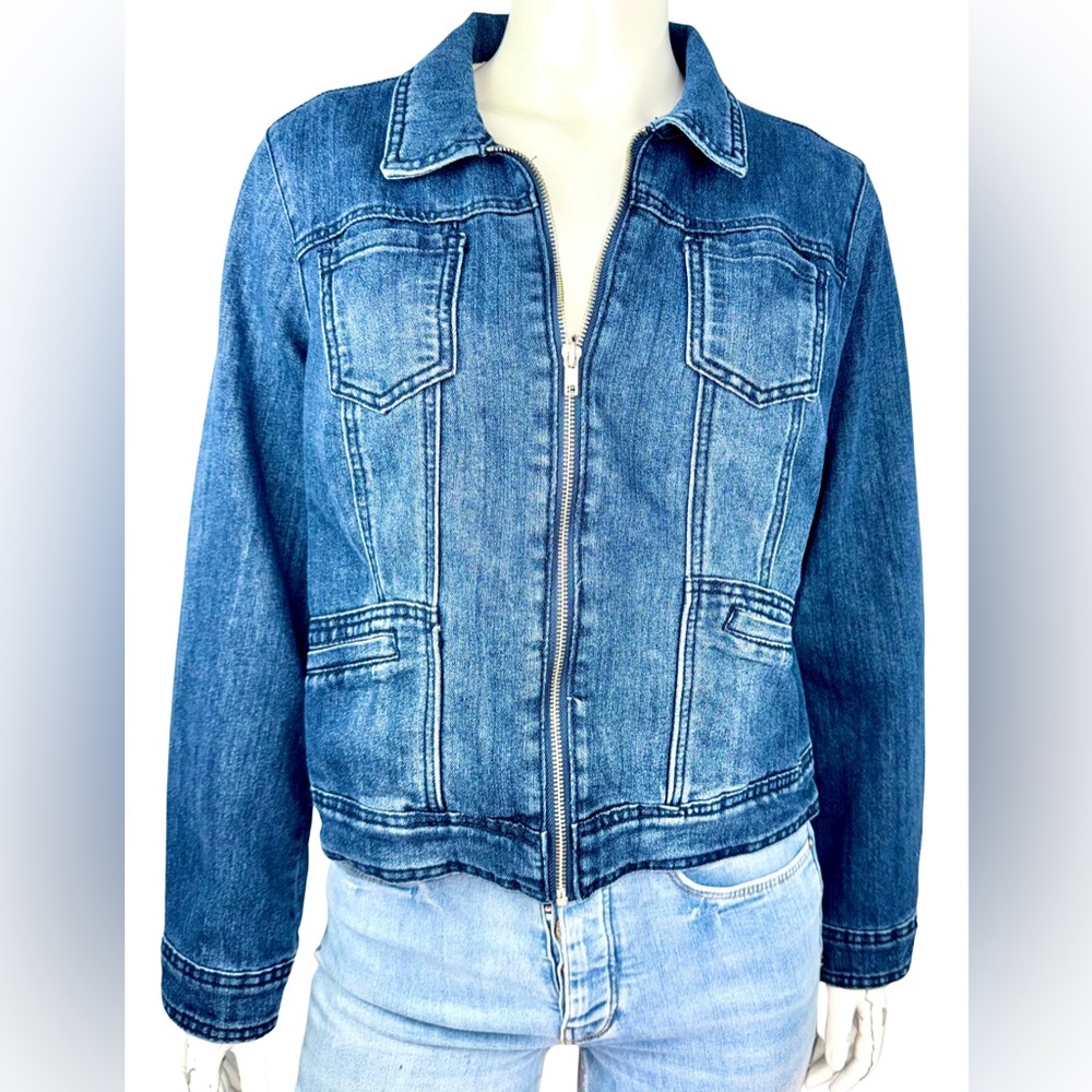 EST. 1946 Zip-Up Stretch Denim Jacket Size Large